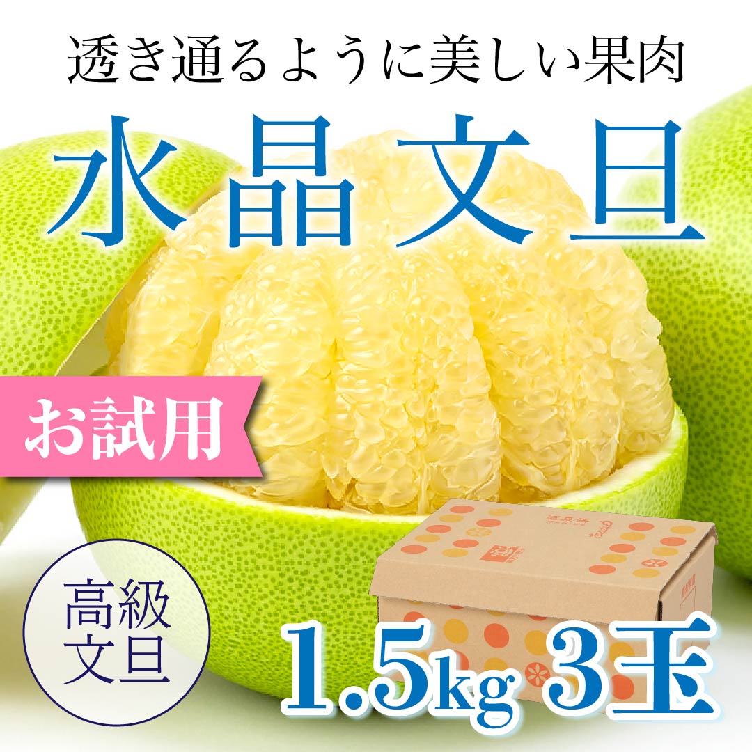 高知県産「水晶文旦」【お試用】【約1.5kg 3玉入】(優)